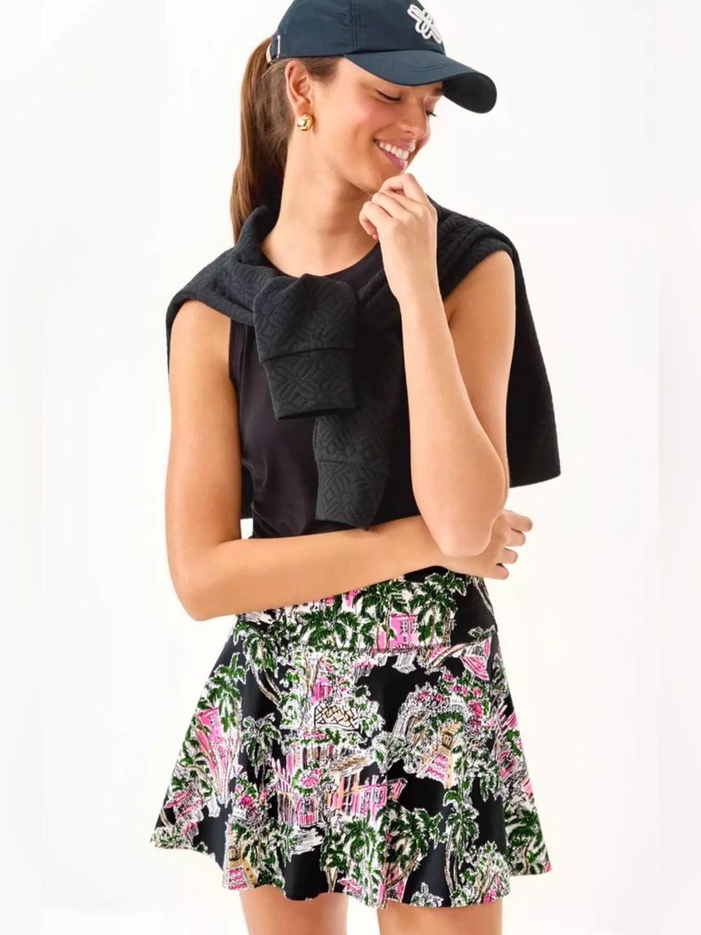 Lilly Pulitzer Barcelona Luxletic Skort PB Anniversary Toile Onyx XL